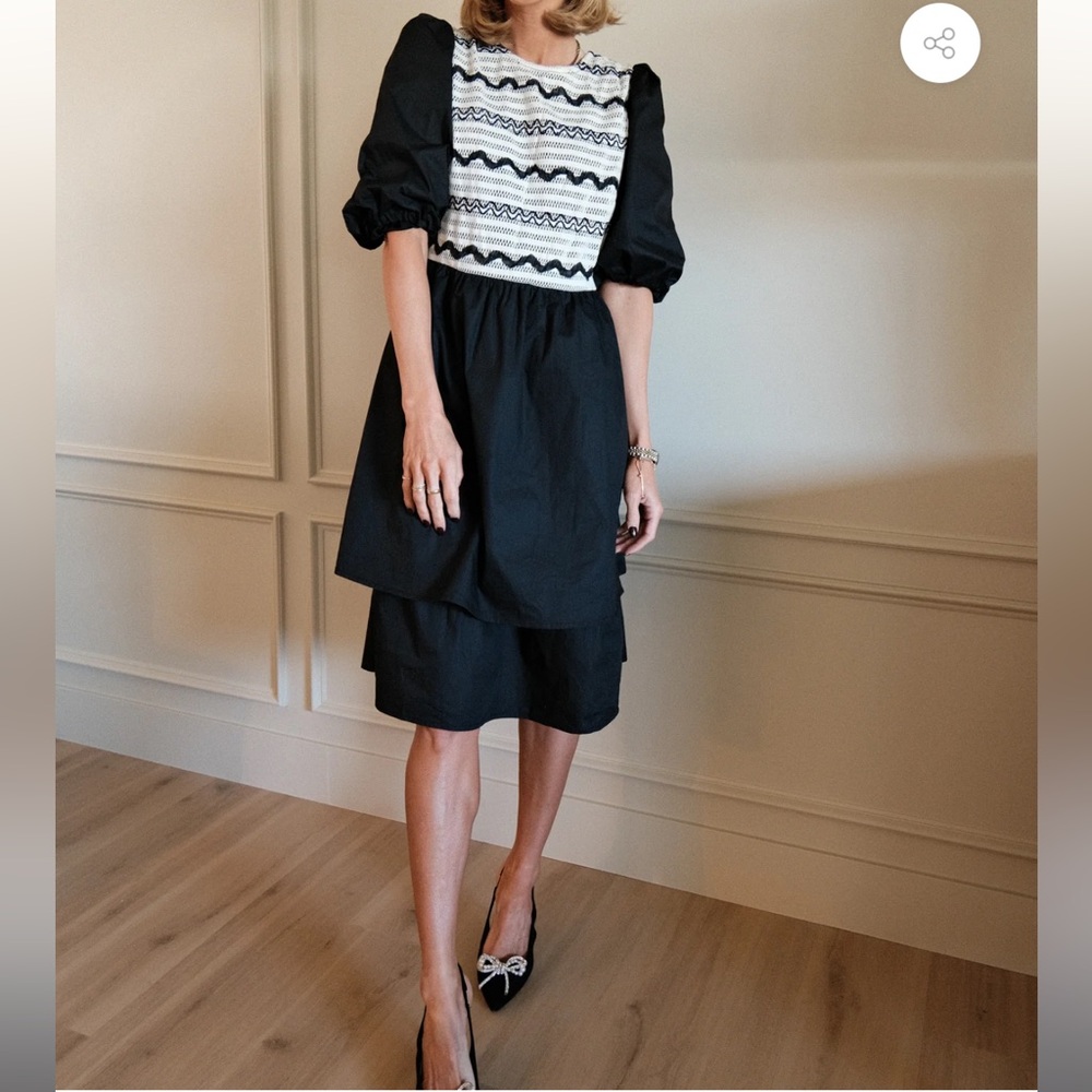 Shop Steive Leighton Tiered Dress in black